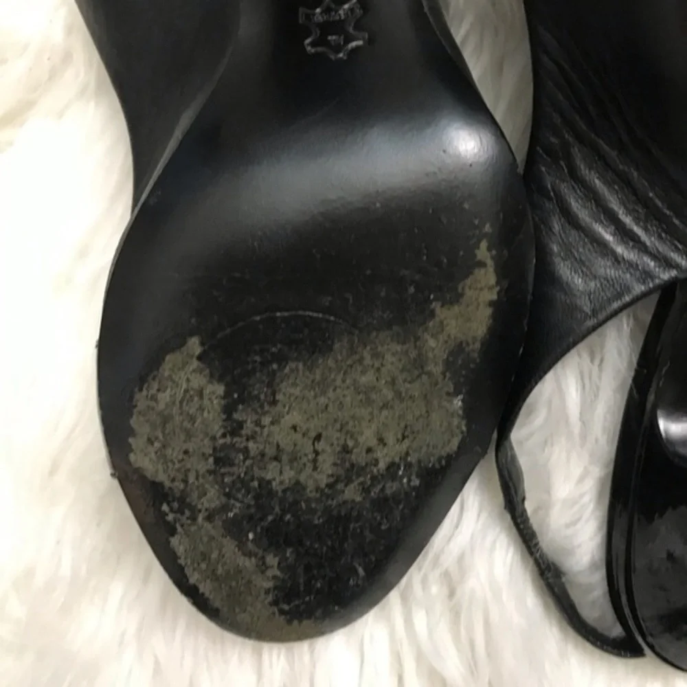 Tory Burch Black Patent Sling Back Heels 8.5